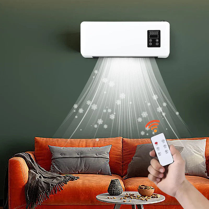 Mini Wall Mounted Air Conditioner (Heat Fan) Portable Air Conditioner Wall Mounted AC Fan with Digital Display